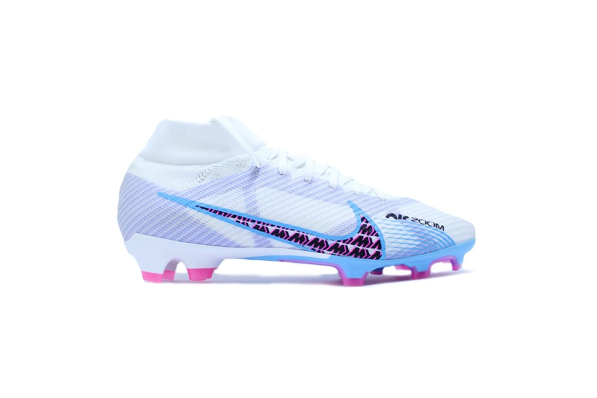 Chuteira campo Nike Superfly 9 Pro - unissex - branco e azul