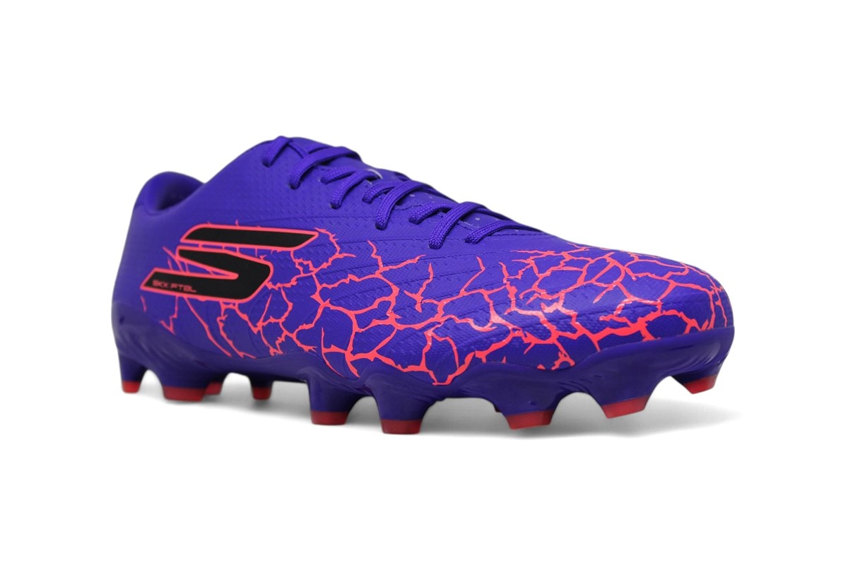 Chuteira Campo Skechers Gold - unissex - roxo e rosa
