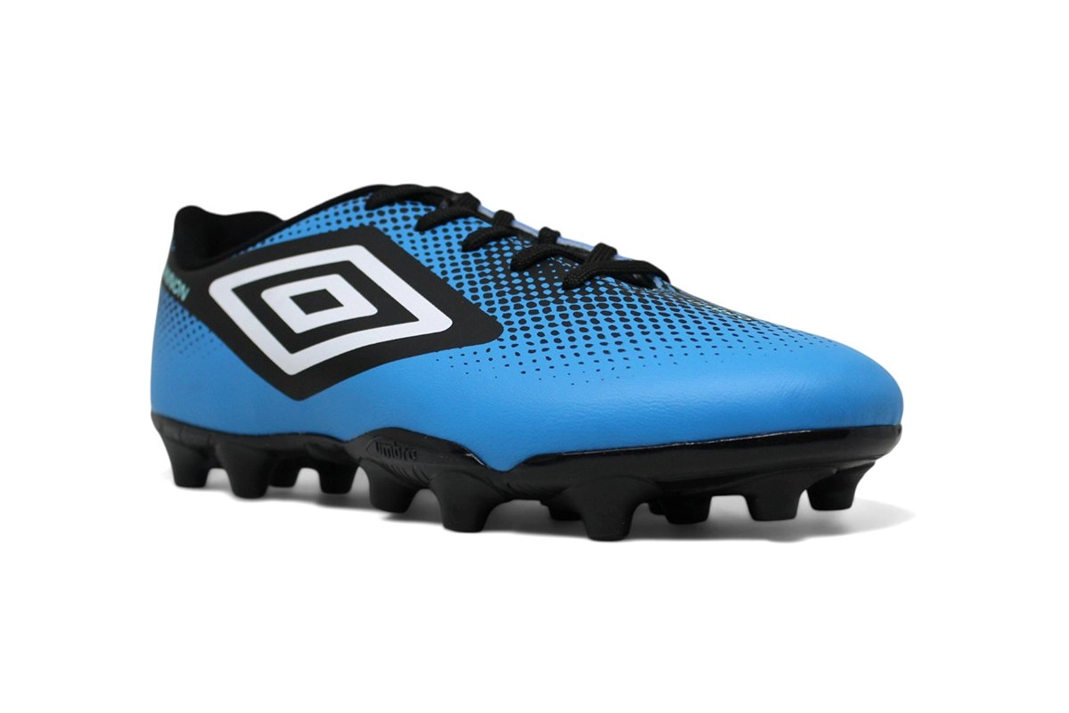 Chuteira Campo Umbro Cannon Juvenil - unissex - azul e preto