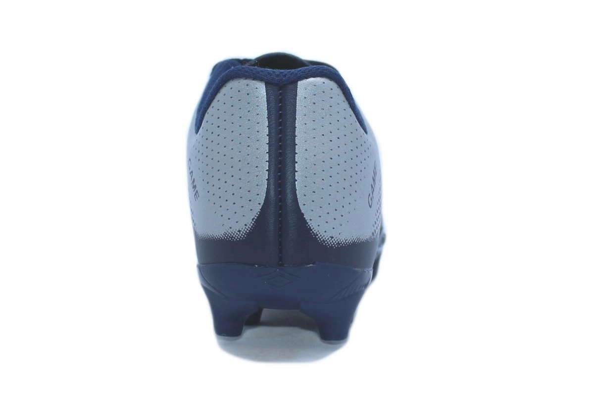 Chuteira campo umbro game infantil - unissex - azul e cinza