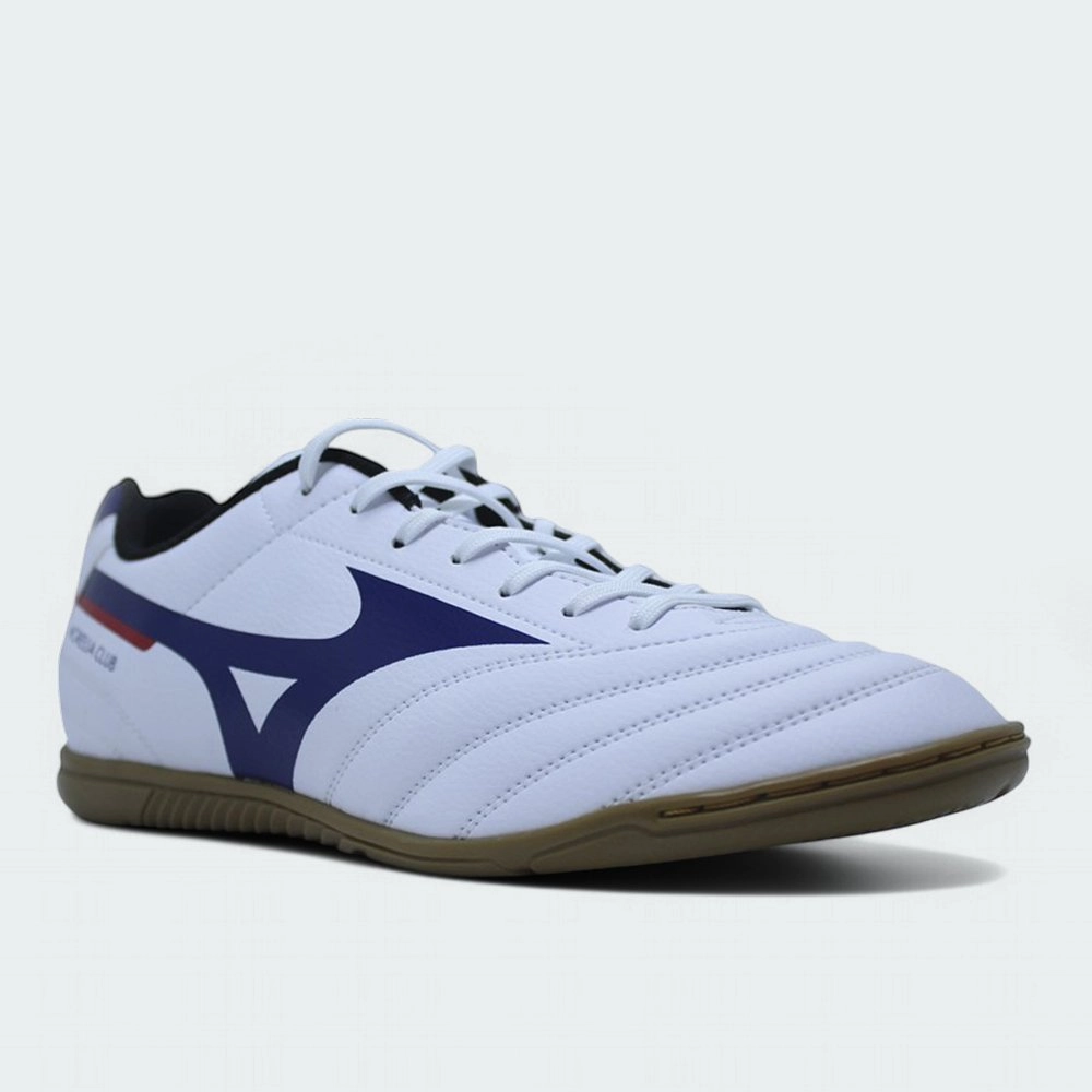 Chuteira Futsal/Indoor Mizuno Morelia Club - unissex - branco e vermelho