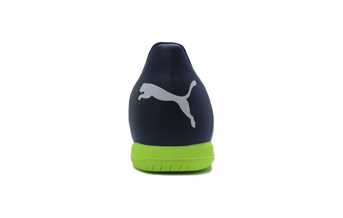 Chuteira futsal/indoor Puma Future Play - unissex - azul marinho e verde