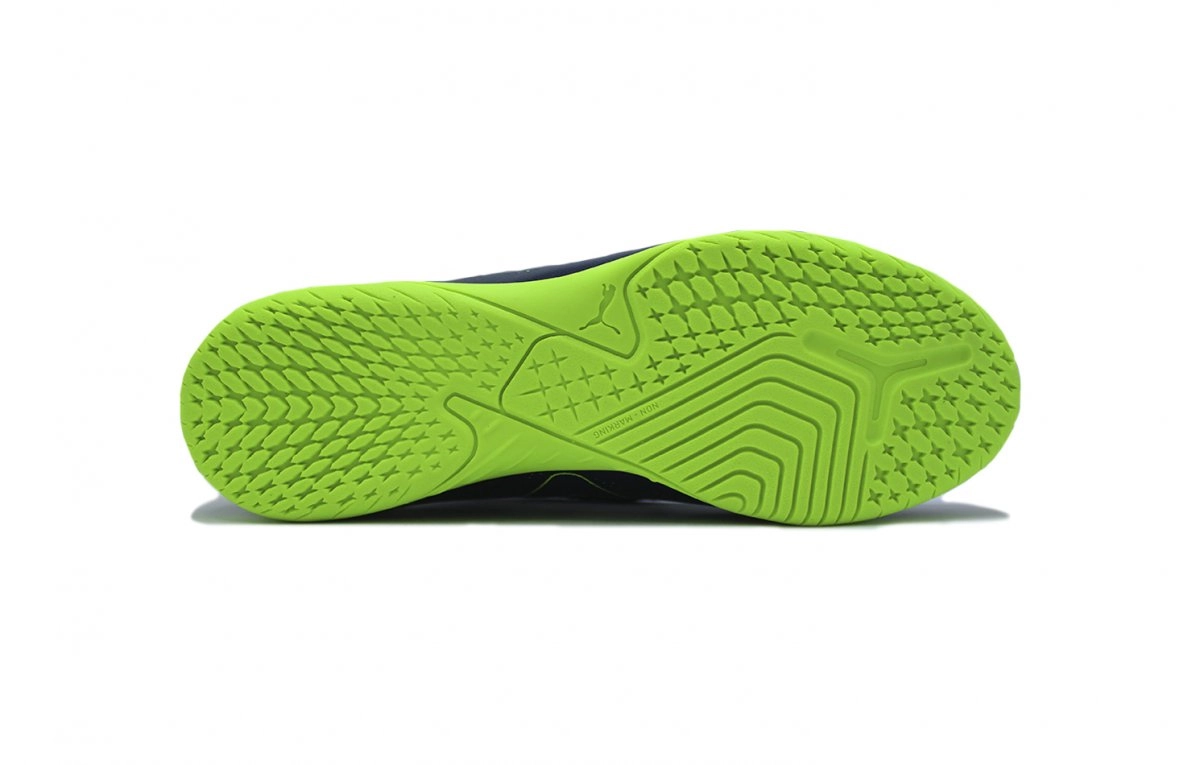 Chuteira futsal/indoor Puma Future Play - unissex - azul marinho e verde