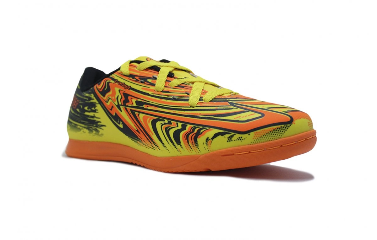 Chuteira futsal/indoor Topper Strike V Inf infantil - unissex - laranja e amarelo