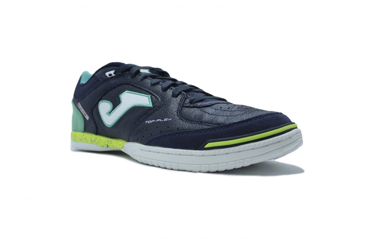 Chuteira futsal Joma Top Flex - unissex - azul marinho e verde