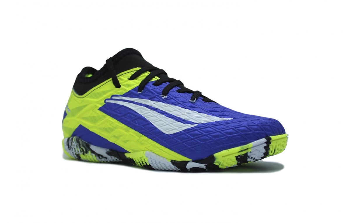 Chuteira futsal Penalty Rx Locker Kids infantil - unissex - azul e amarelo