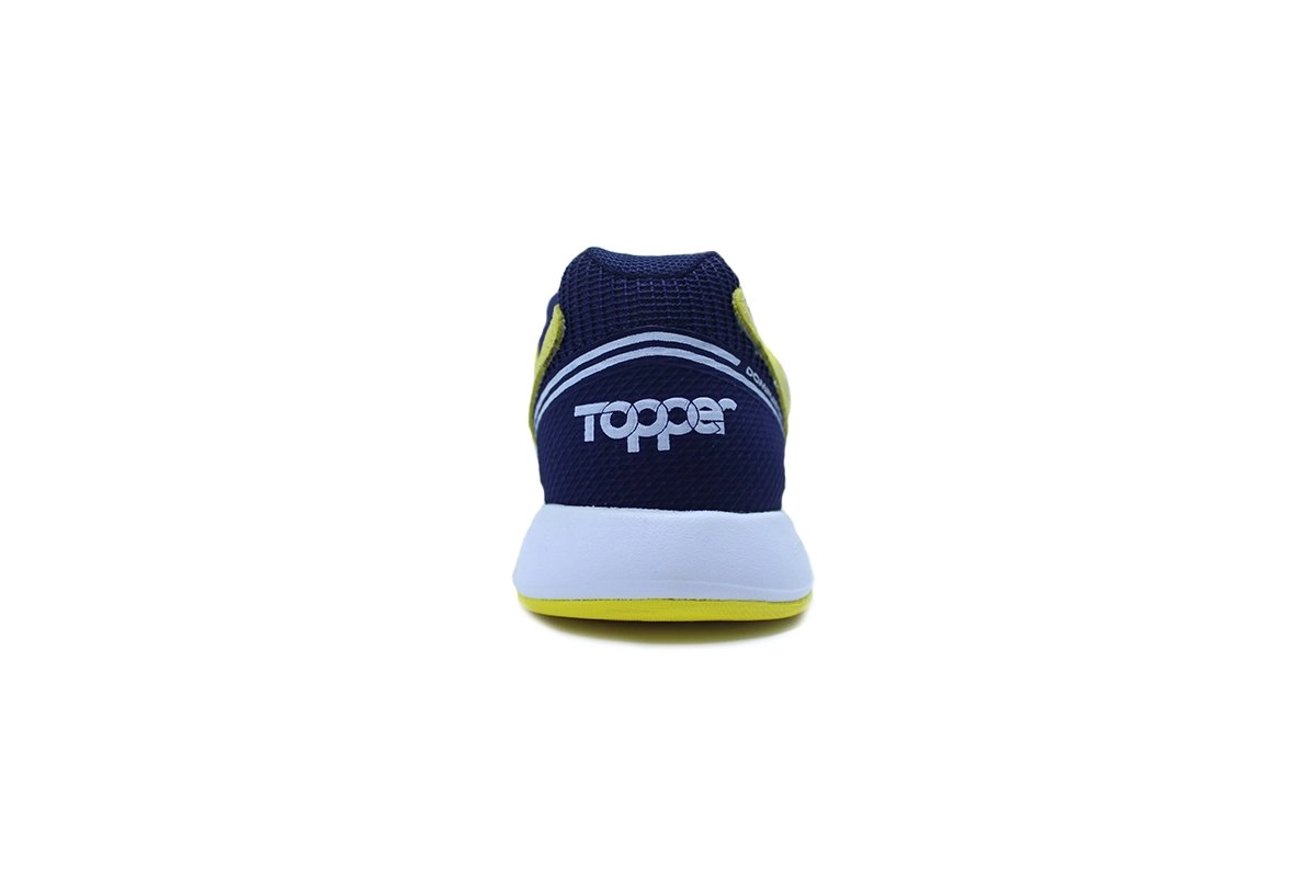 Chuteira futsal Topper Dominator Pro Iv - unissex - amarelo e azul marinho