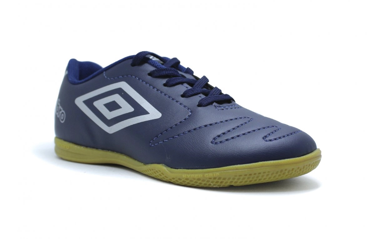 Chuteira futsal Umbro Class 2.2 Jr infantil - unissex - azul marinho e cinza