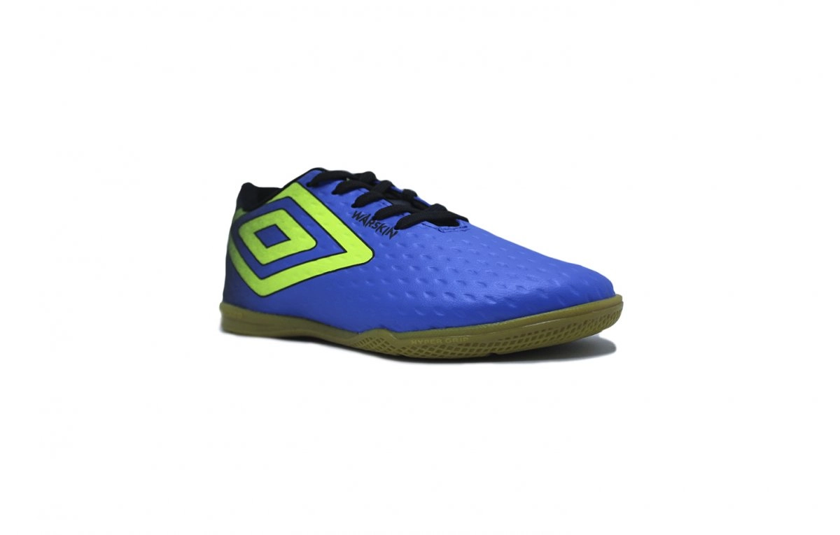 Chuteira futsal Umbro Warskin Jr infantil - unissex - azul e preto