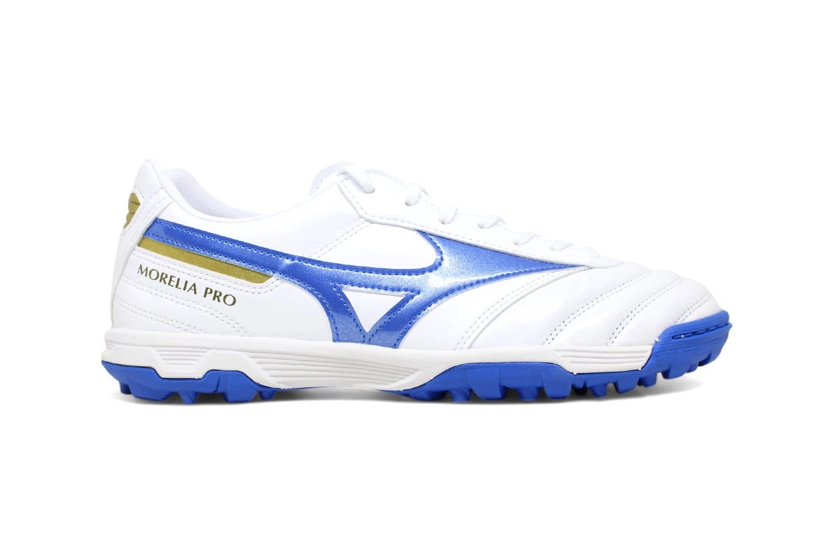 Chuteira Society Mizuno Morelia II Pro - masculino - branco e azul