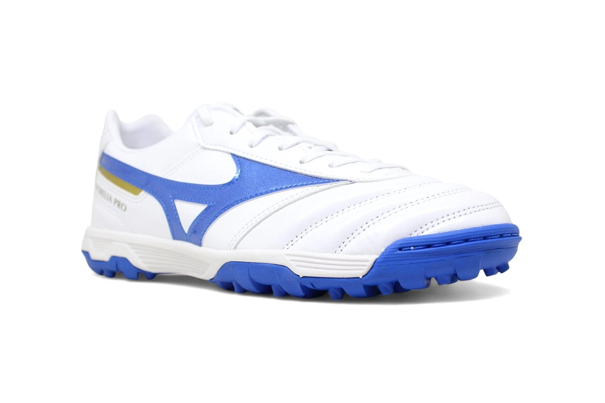 Chuteira Society Mizuno Morelia II Pro - masculino - branco e azul