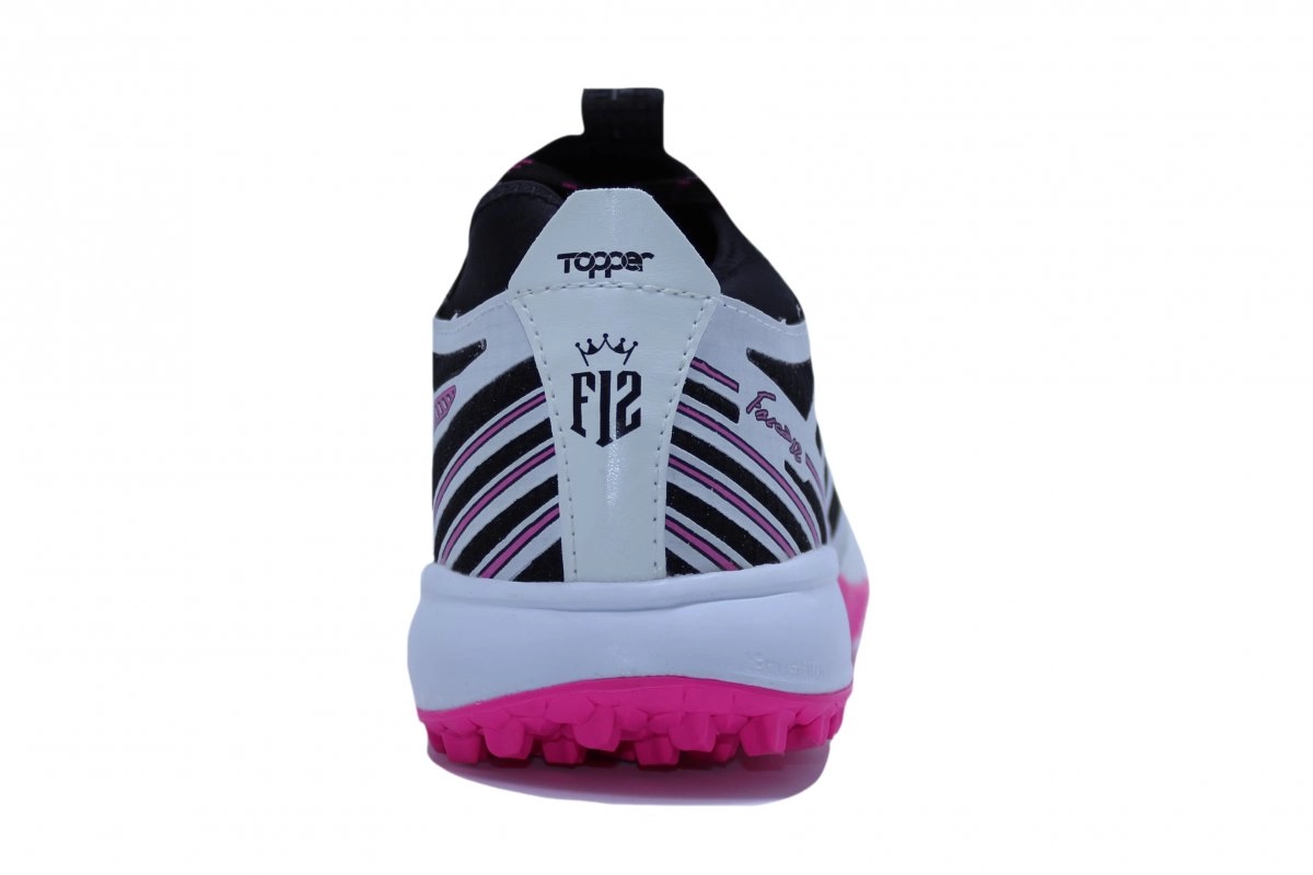 Chuteira Society Topper Falcao Td - unissex - branco e preto