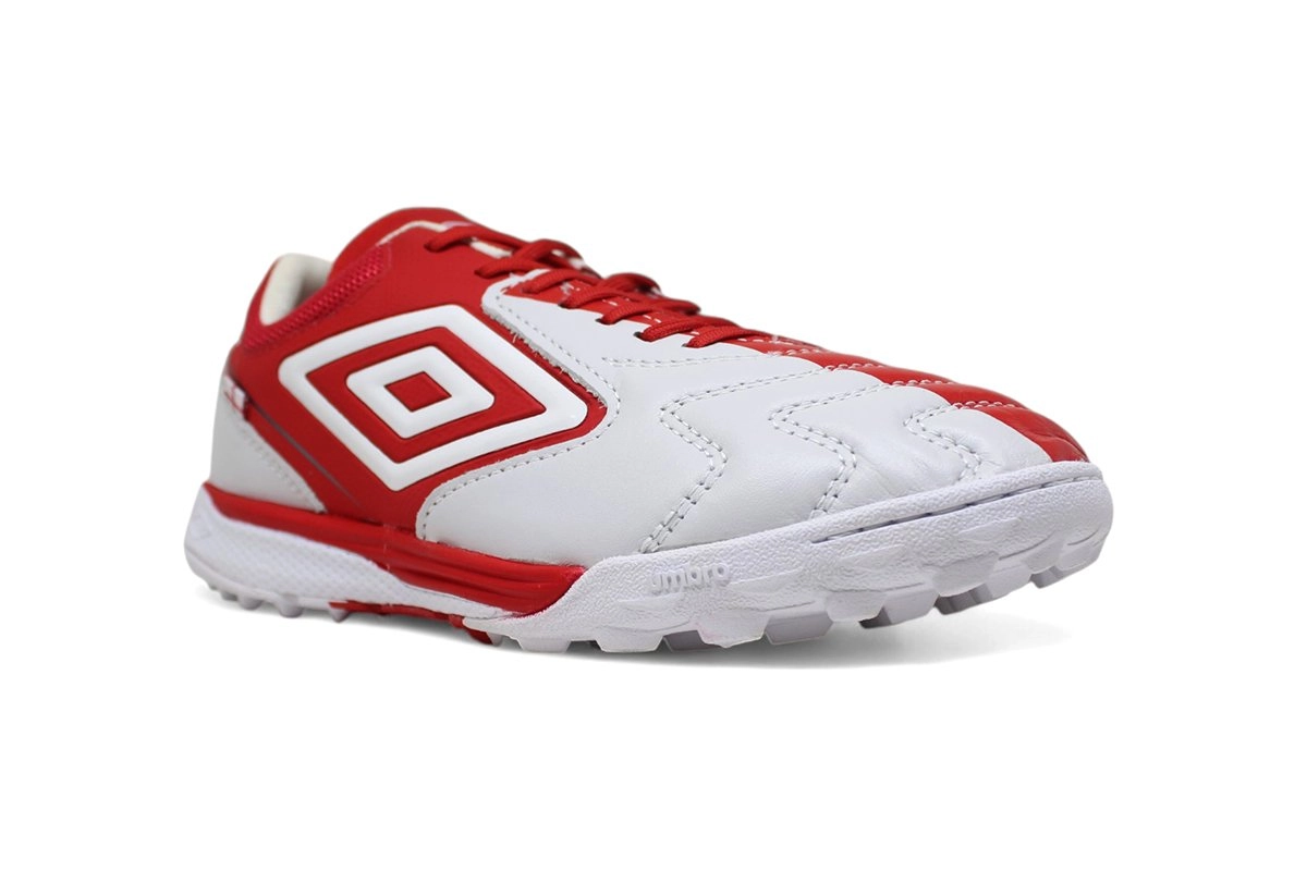 Chuteira Society Umbro Adamant Master Class Pro Bump - unissex - branco e vermelho