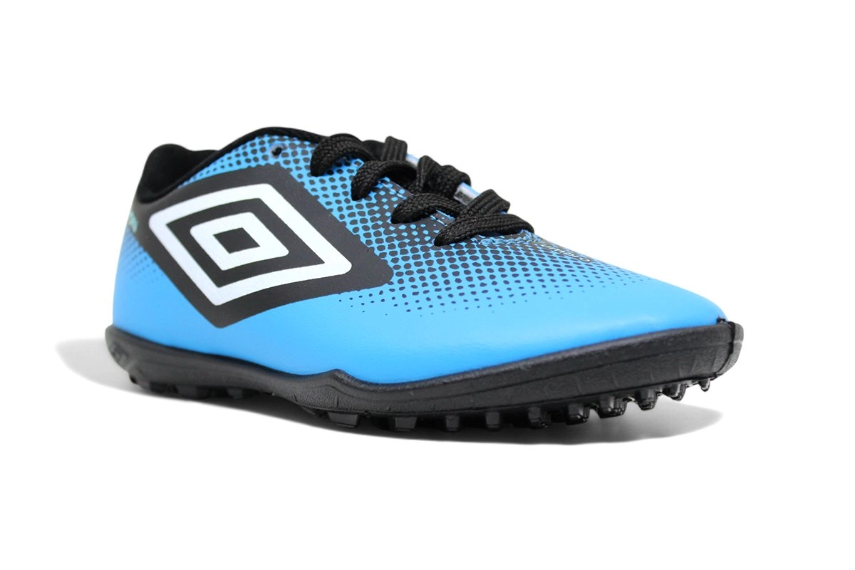 Chuteira Society Umbro Cannon Infantil - unissex - preto e azul