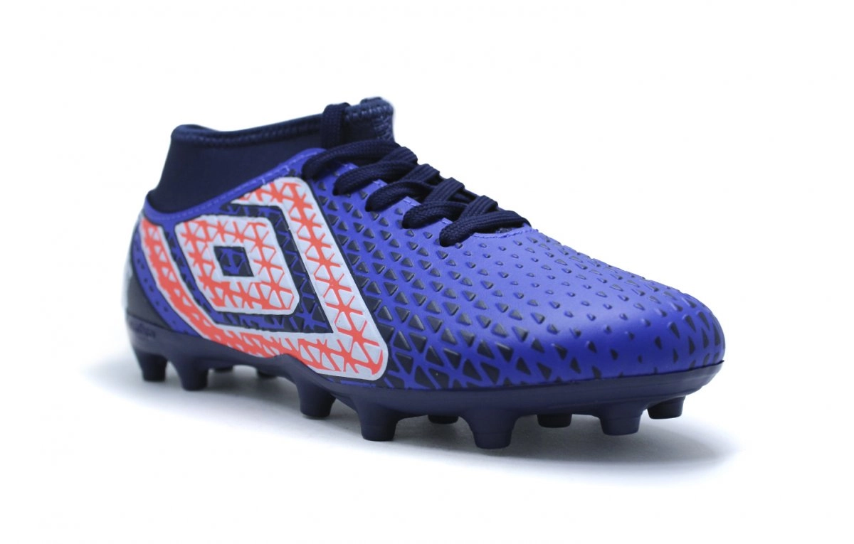 Chuteira Society Umbro Mutant Jr infantil - unissex - azul e laranja