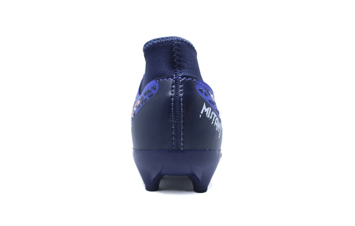 Chuteira Society Umbro Mutant Jr infantil - unissex - azul e laranja