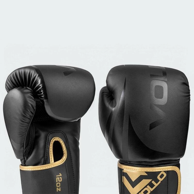 Conjunto Vollo Boxe E Muay Thai 10oz - unissex - preto e dourado