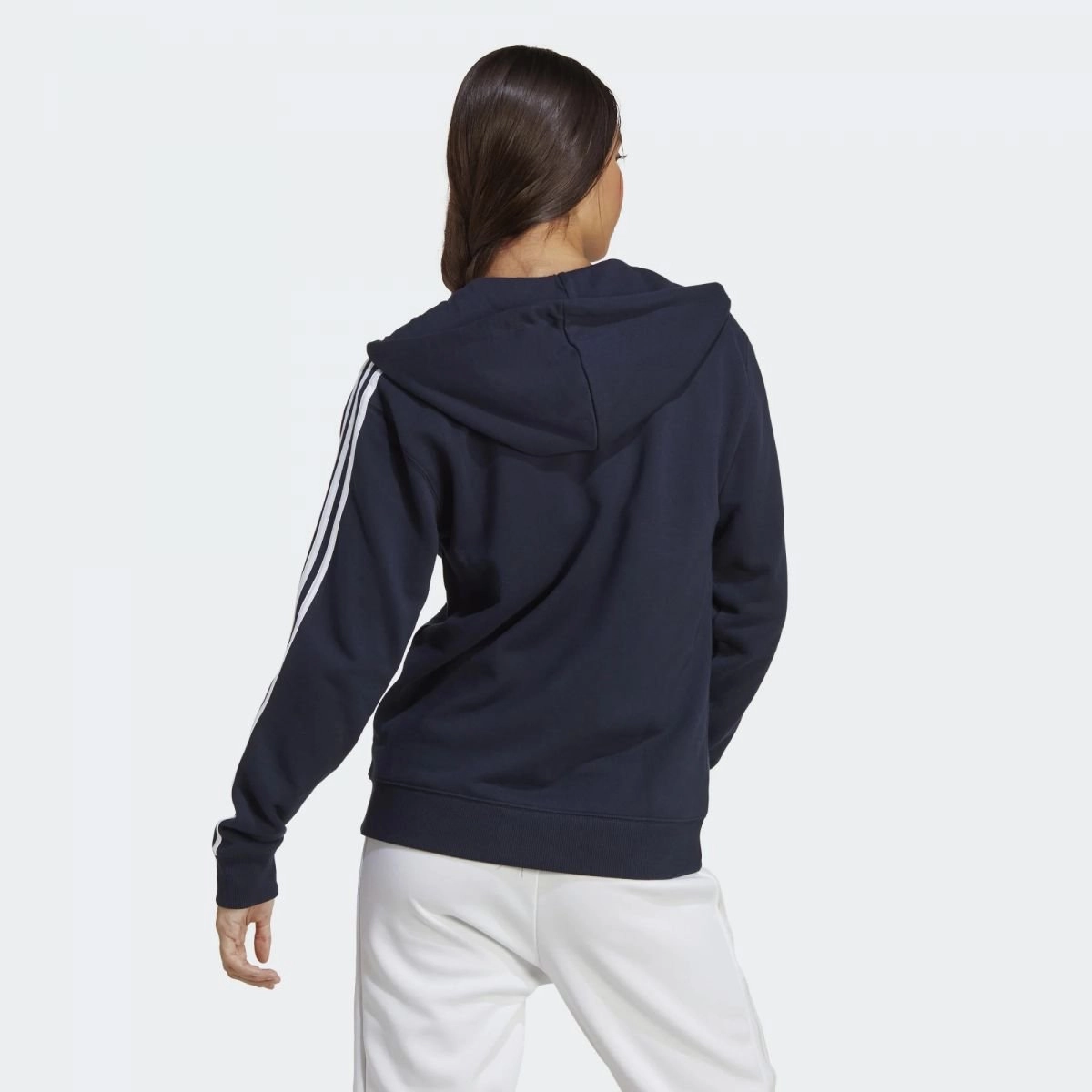 Jaqueta Adidas Essential 3 Stripes - feminino - azul marinho