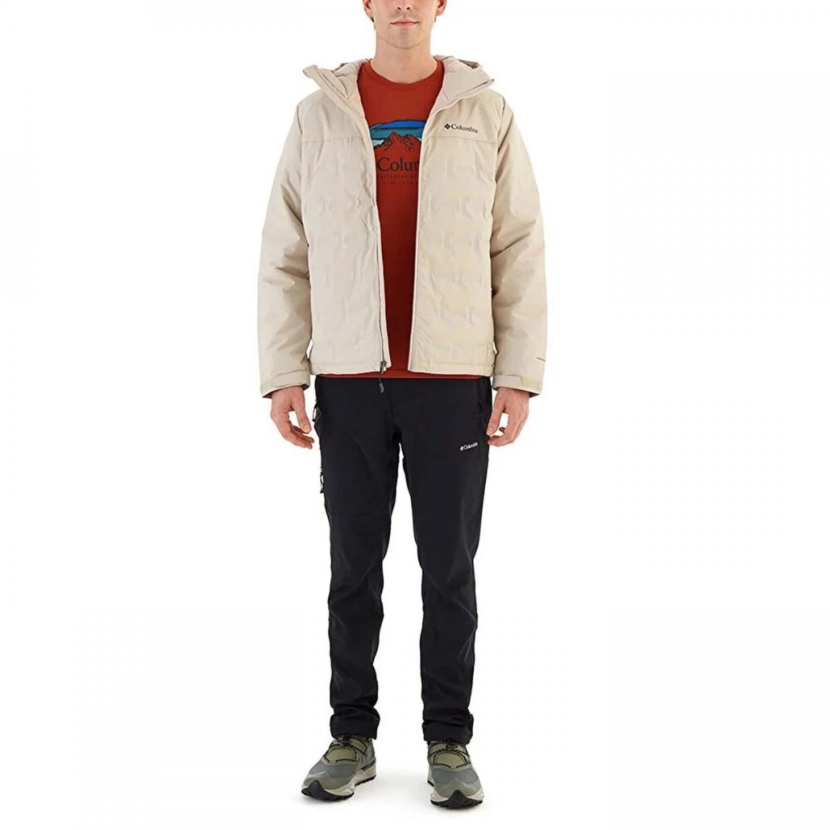 Jaqueta Columbia Grand Trek II Down Hooded - masculino - bege