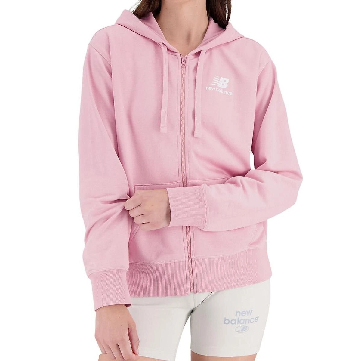 Jaqueta New Balance Essentials Basic - feminino - rosa e branco