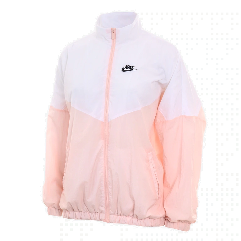 Jaqueta Nike Sportswear Essential Windrunner - feminino - rosa e branco