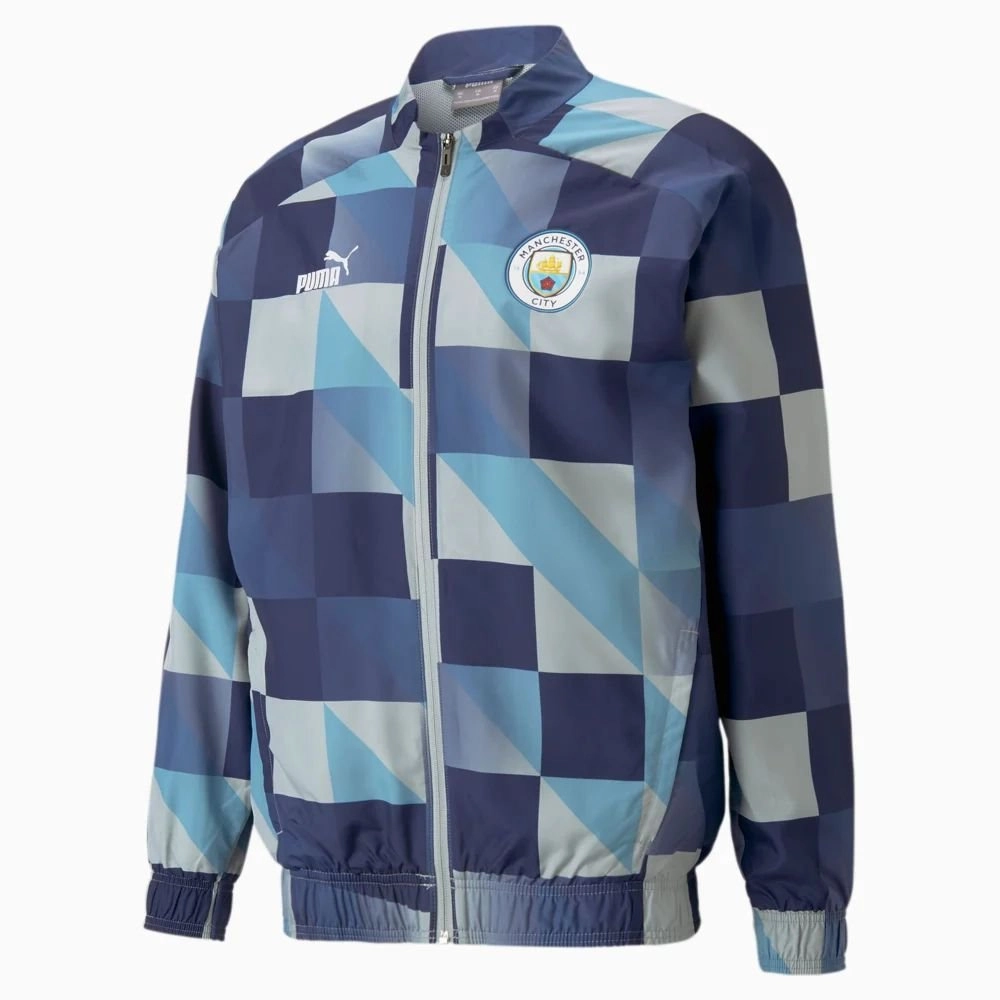 Jaqueta Puma Pre Jogo Manchester City - masculino - azul e cinza