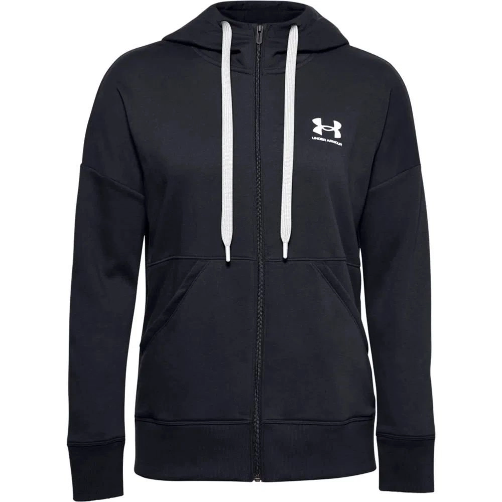 Jaqueta Under Armour Rival Fleec Fz - feminino - preto e branco