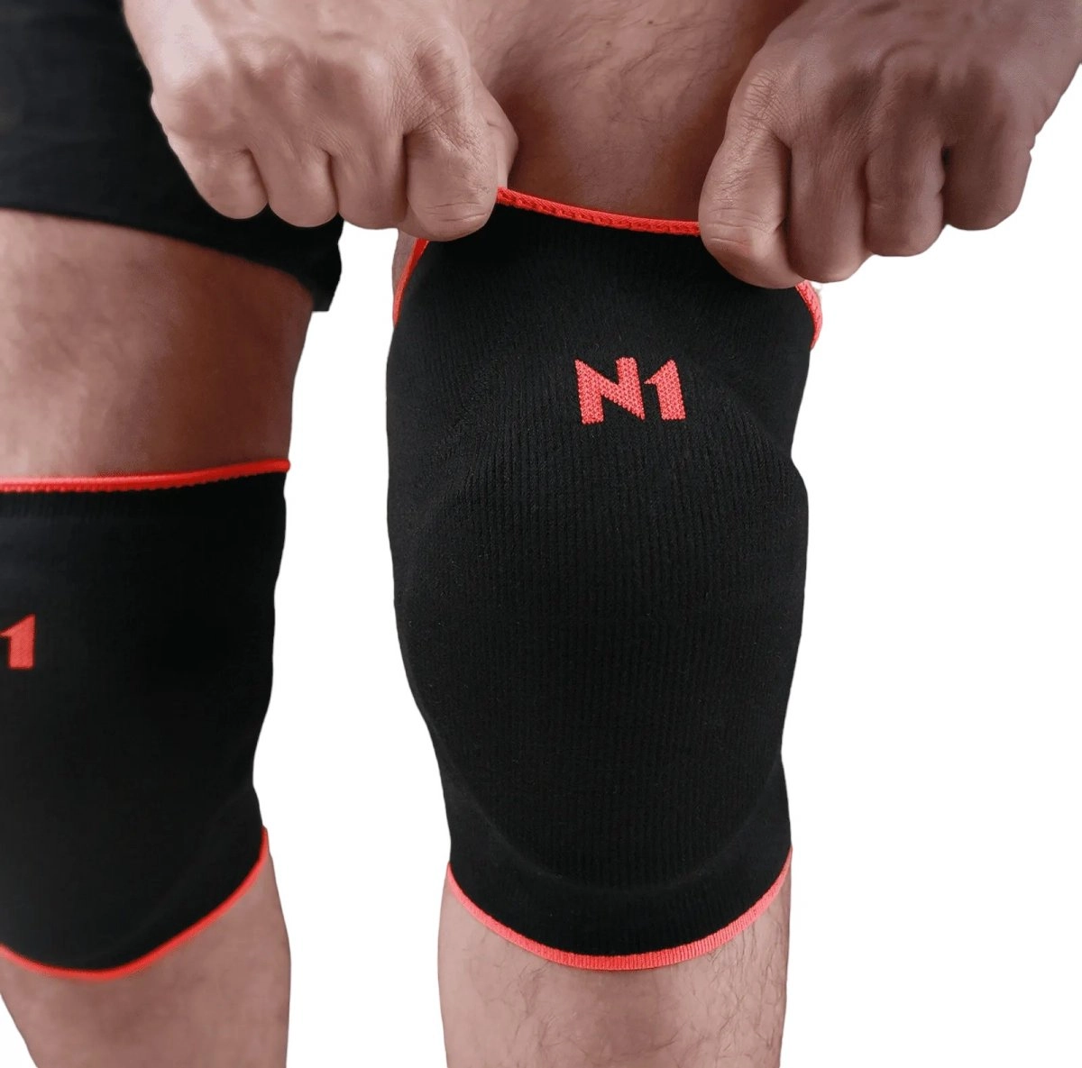 Joelheira N1 Sports Slide - unissex - preto e laranja