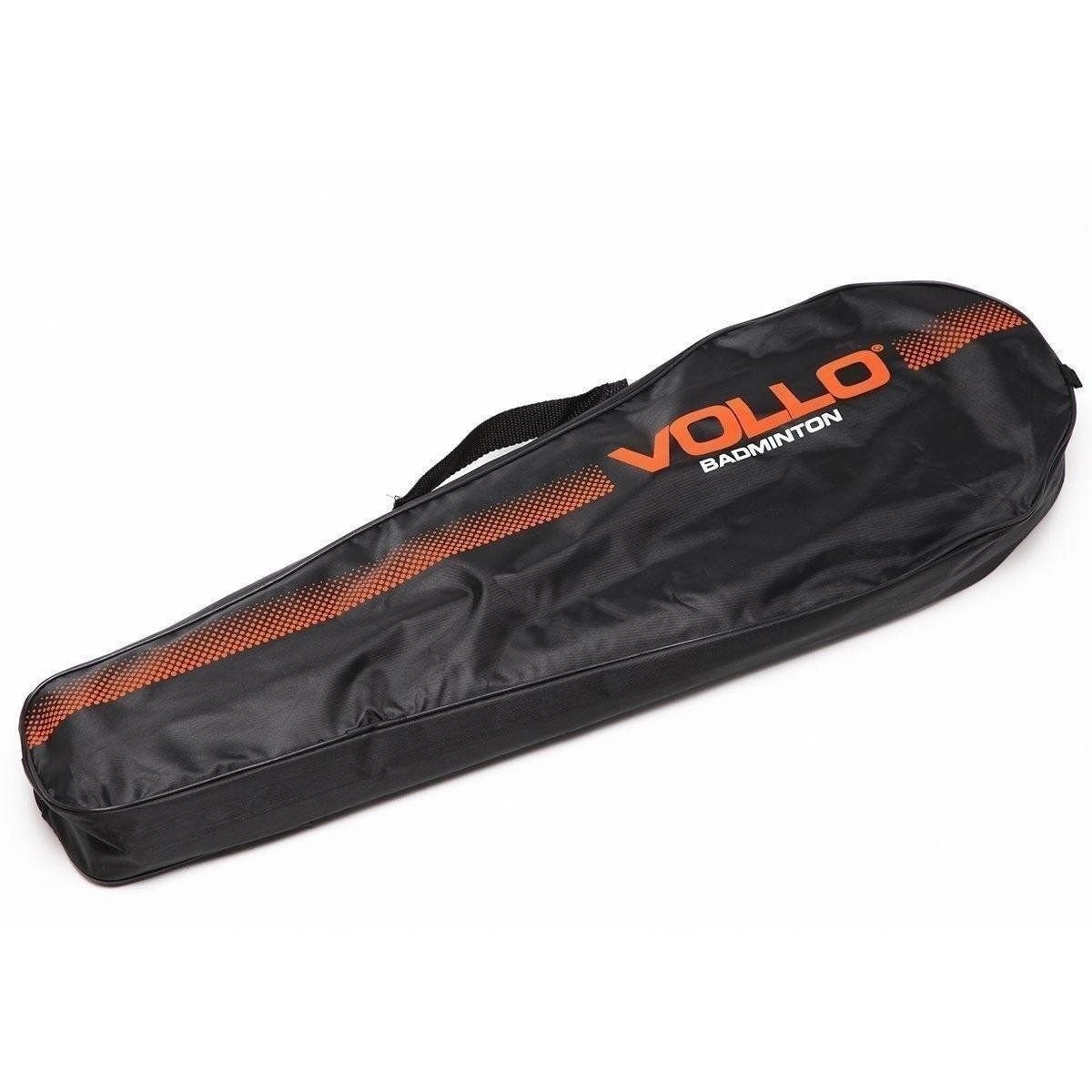 Kit Badminton Vollo 4 Raquetes - unissex - laranja e preto