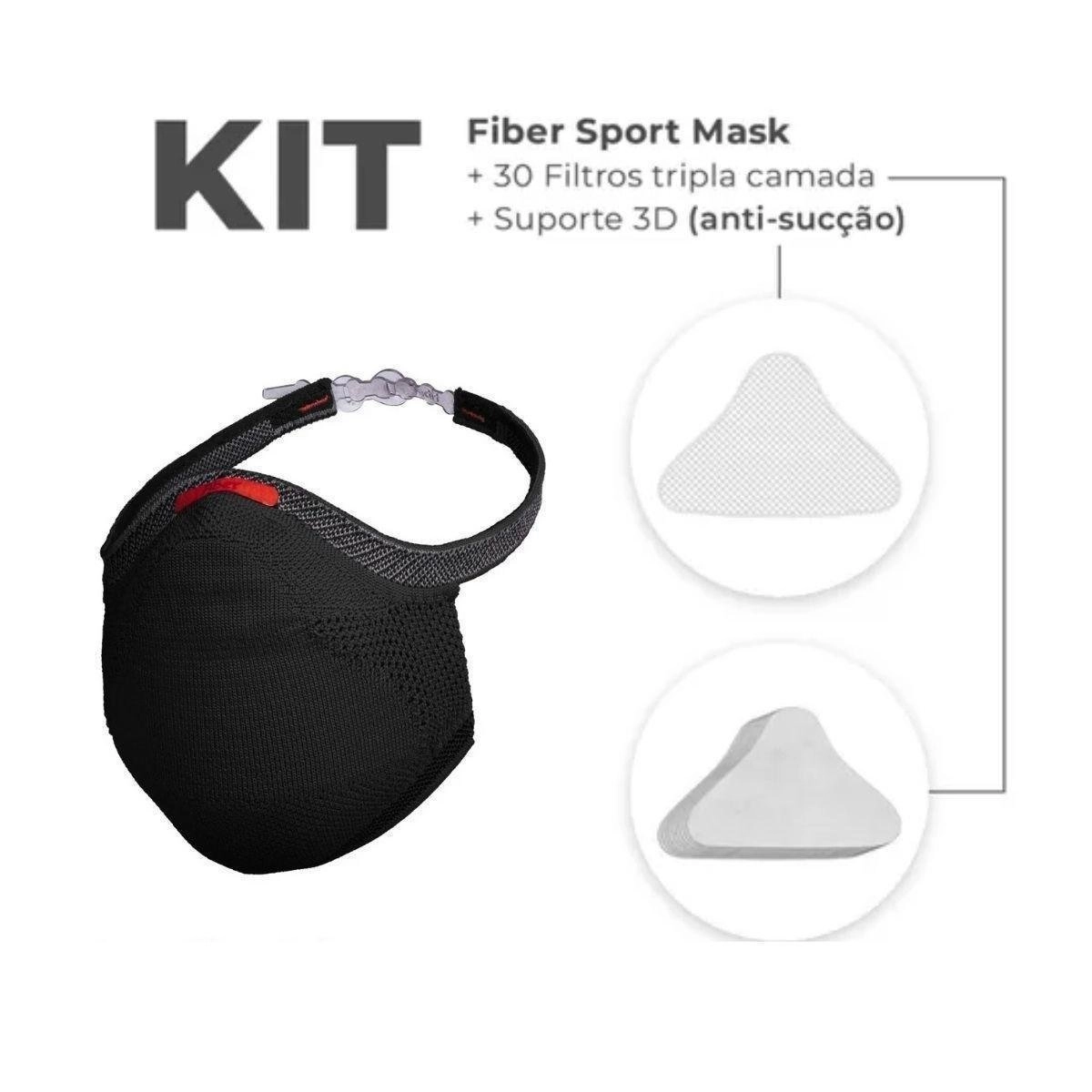 Kit Mascara Fiber Sport - unissex - preto