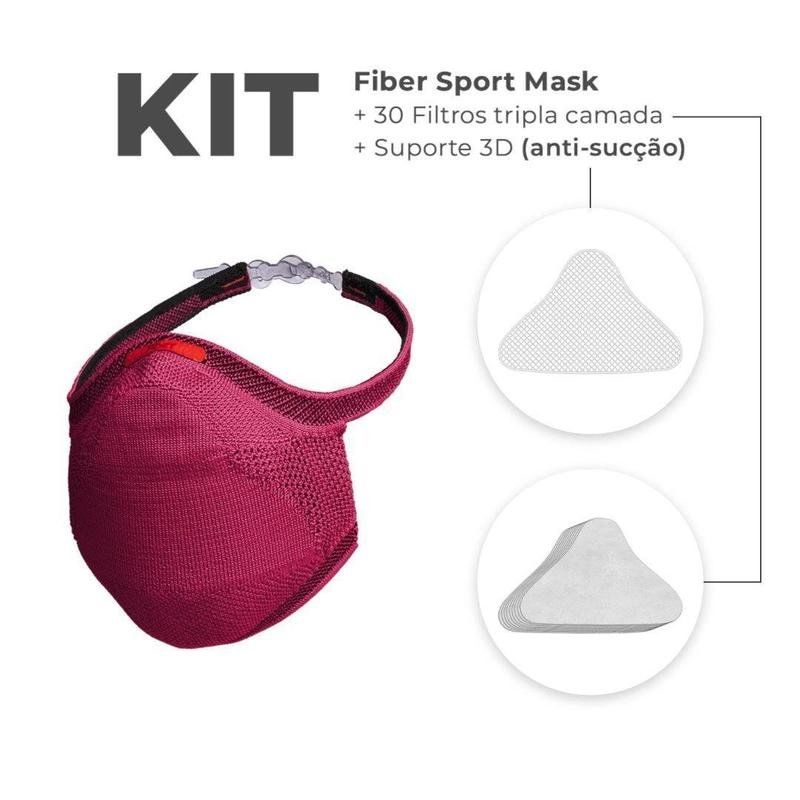 Kit Mascara Fiber Sport - unissex - rosa escuro