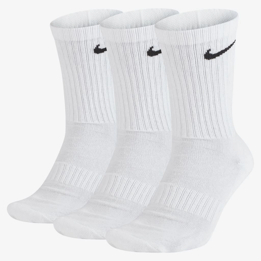 Kit Meia Nike Everyday Cush - unissex - branco e preto