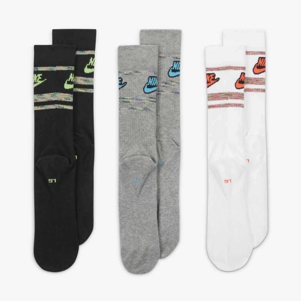 Kit Meia Nike Sportswear Everyday Essentials - unissex - branco e cinza