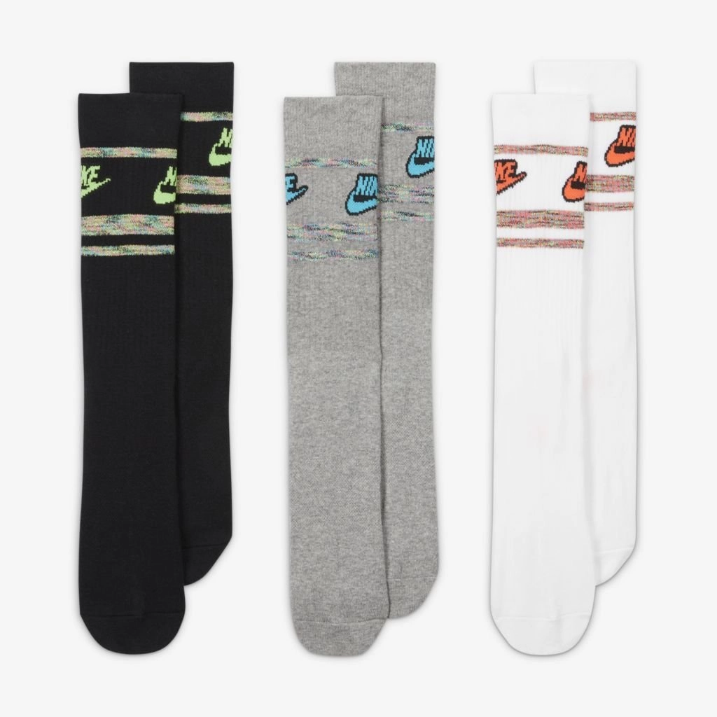 Kit Meia Nike Sportswear Everyday Essentials - unissex - branco e cinza