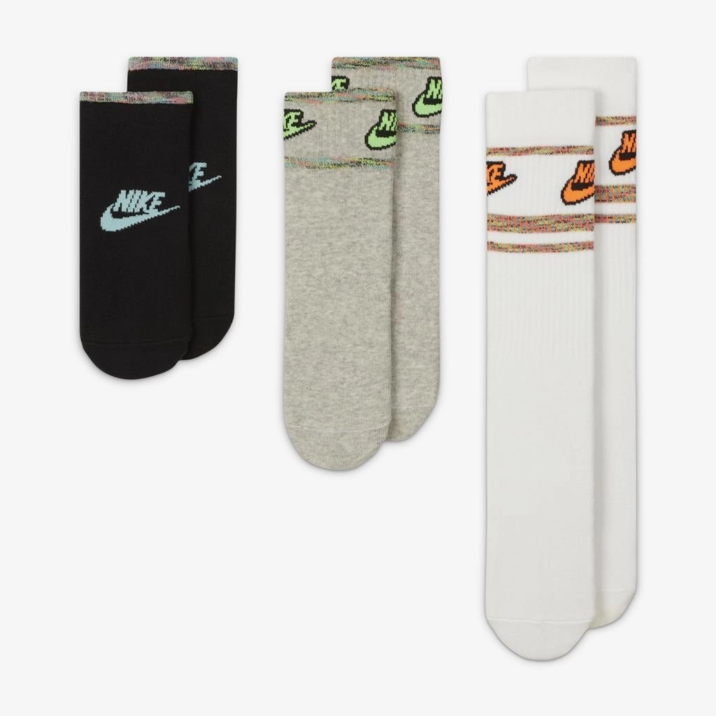 Kit Meia Nike Sportswear Everyday Essentials - unissex - preto e cinza