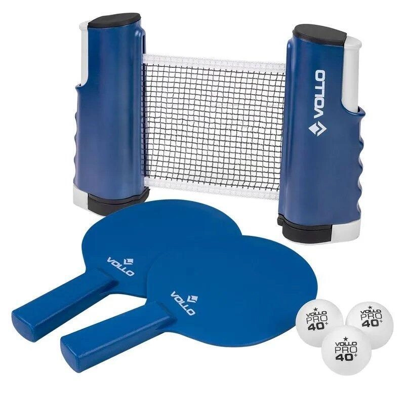 KIT PING PONG VOLLO REDE - 2 RAQUETE - 3 BOLAS - BOLSA DE ARMAZENAMENTO