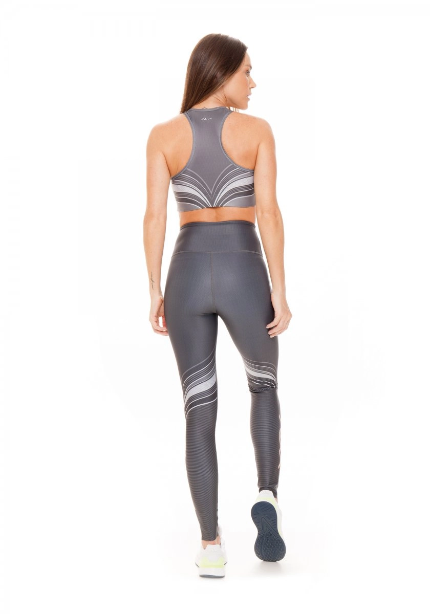 Legging Rola Moca Sublimacao - feminino -cinza e preto