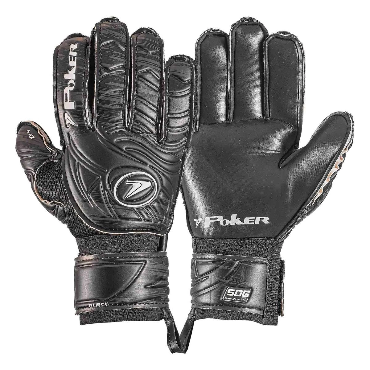 Luva goleiro Poker Semi Profissional Multiterreno - unissex - preto
