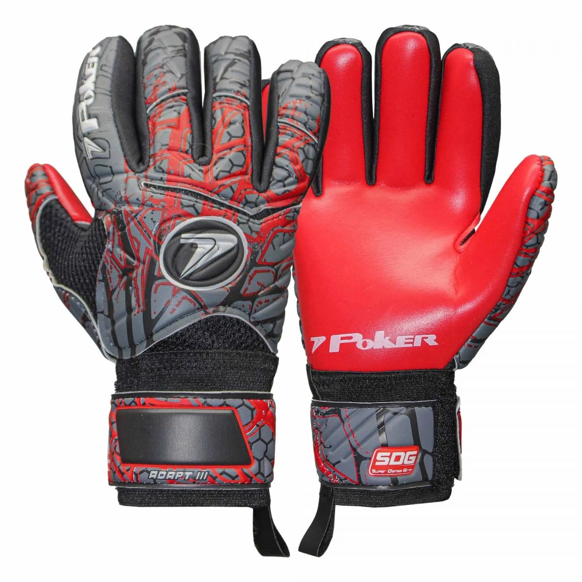 Luva Poker Semi Profissional Multiterreno - unissex - preto e vermelho