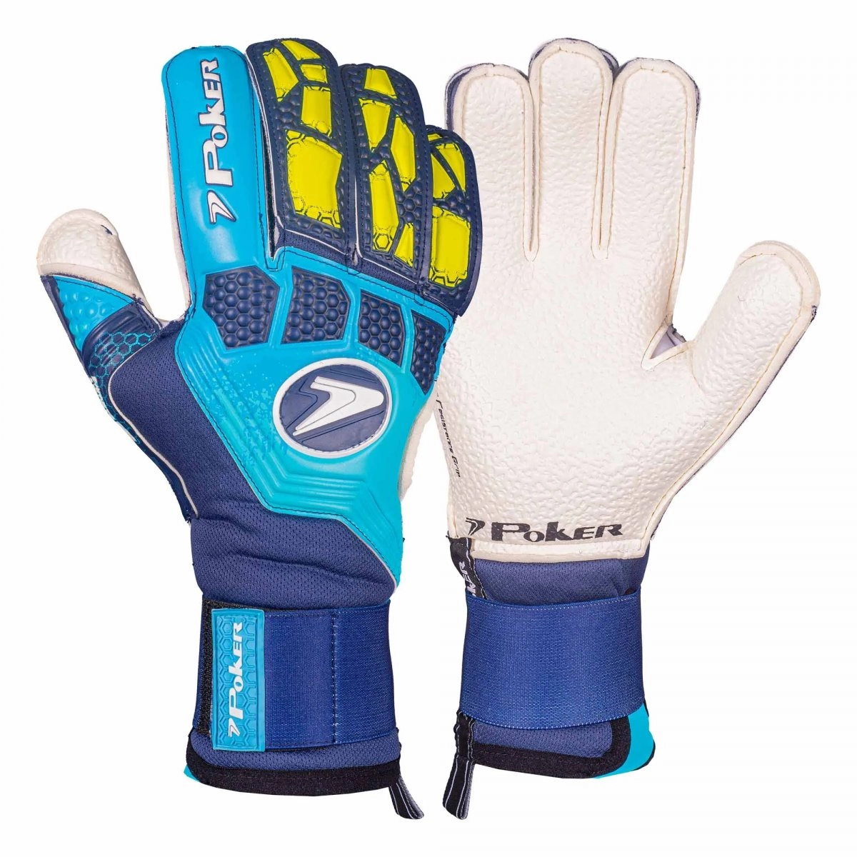 Luva Poker Synthetic Grass - unissex - azul e amarelo