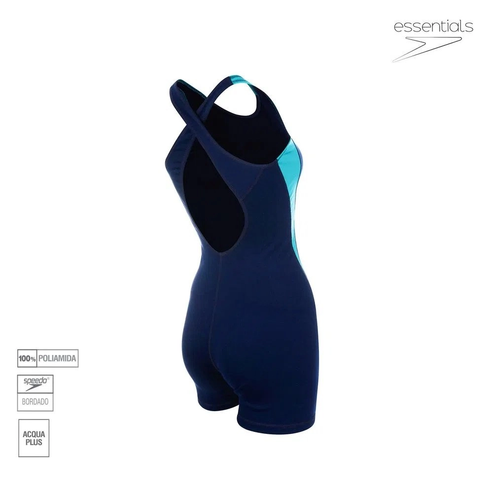 Macaquinho Speedo Shorts - feminino - azul marinho