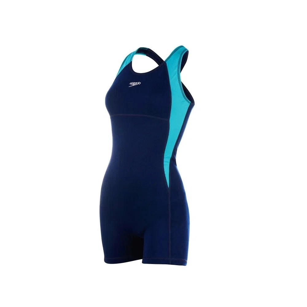 Macaquinho Speedo Shorts - feminino - azul marinho