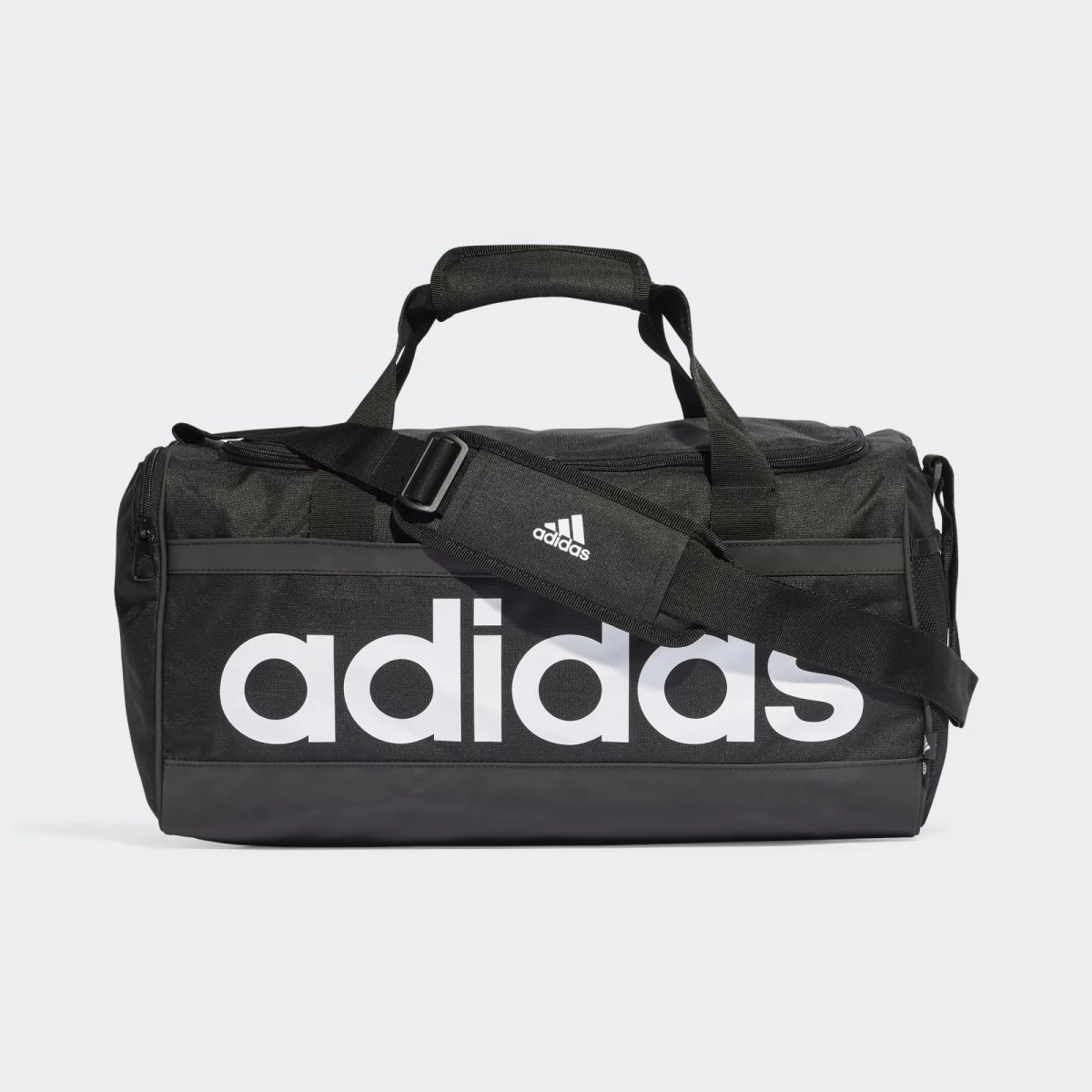 Mala Adidas Duffel Logo Linear - unissex - preto e branco
