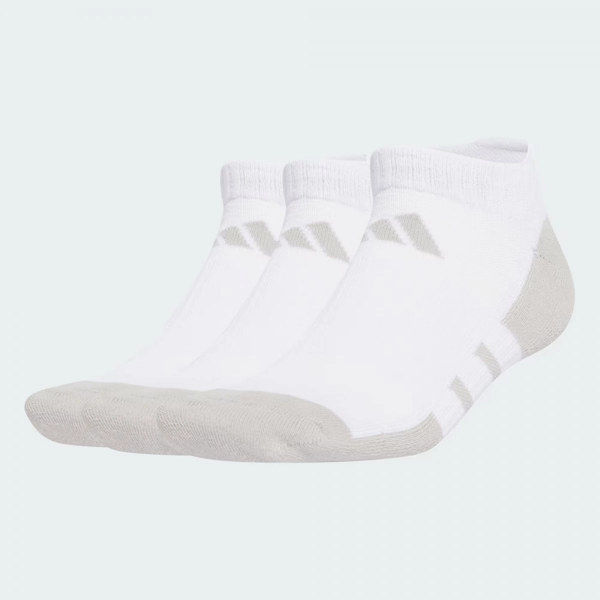 Meia Adidas Cano Baixo Essentials ClimaCool 3 Pares - unissex - branco e cinza