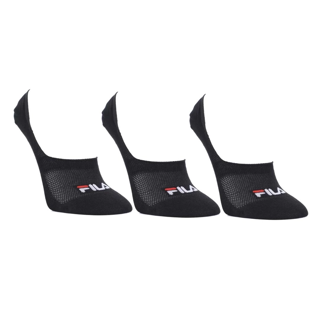 Meia Fila Invisible 3 pares - unissex - preto