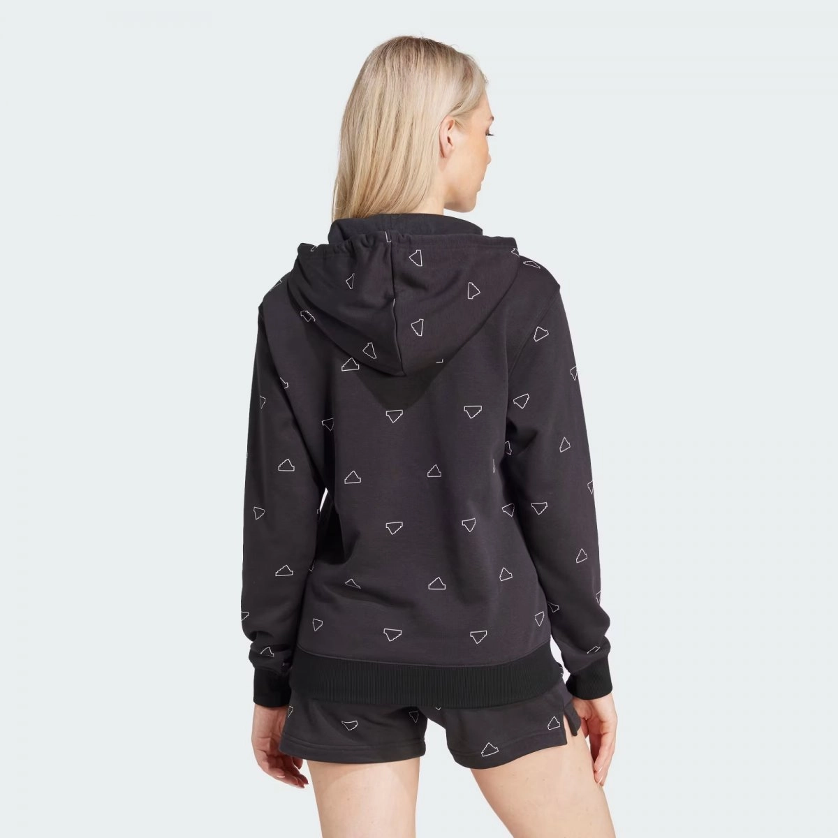 Moletom Adidas Monograma Com Capuz - feminino - preto e branco