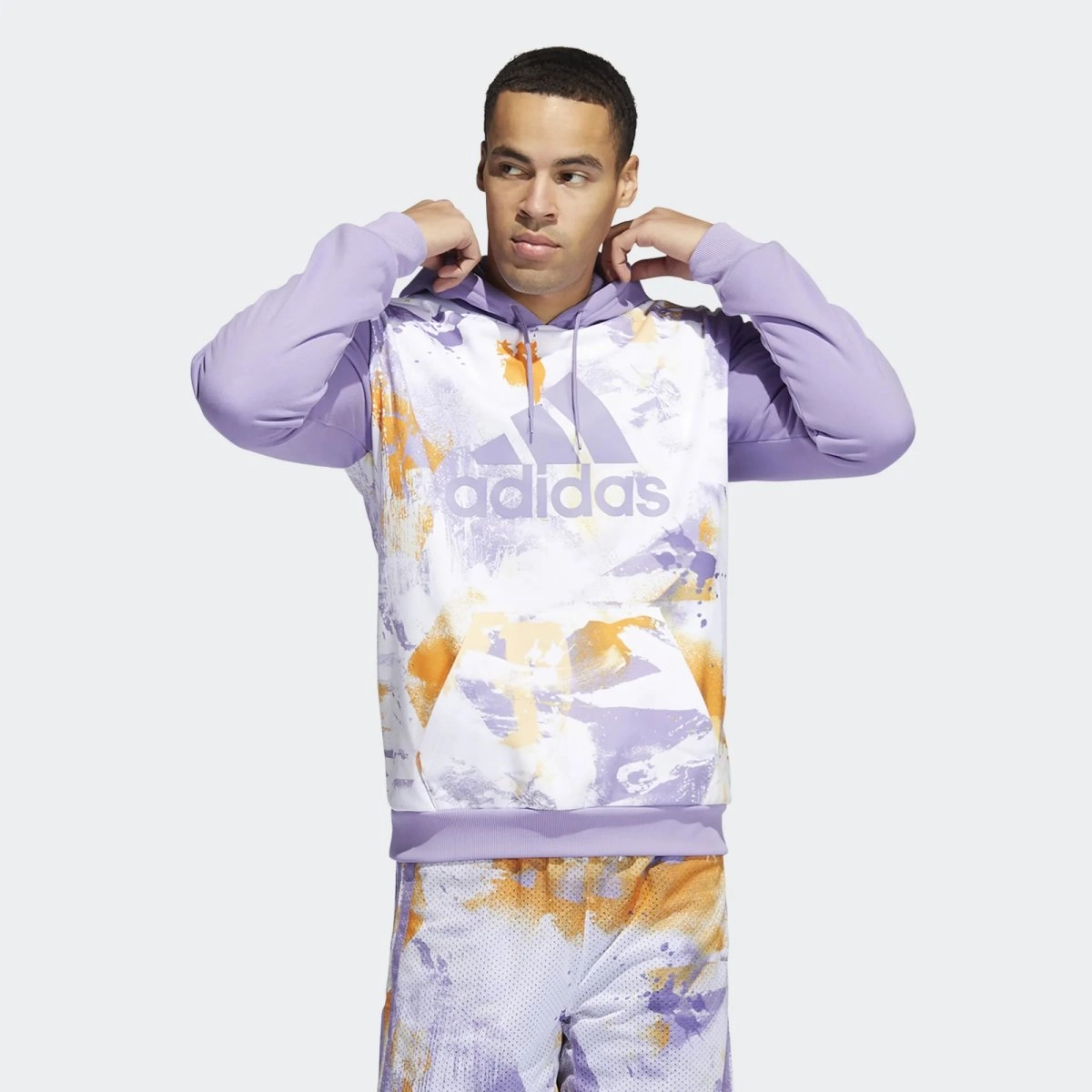 Moletom Adidas Tie Dye - masculino - branco e roxo