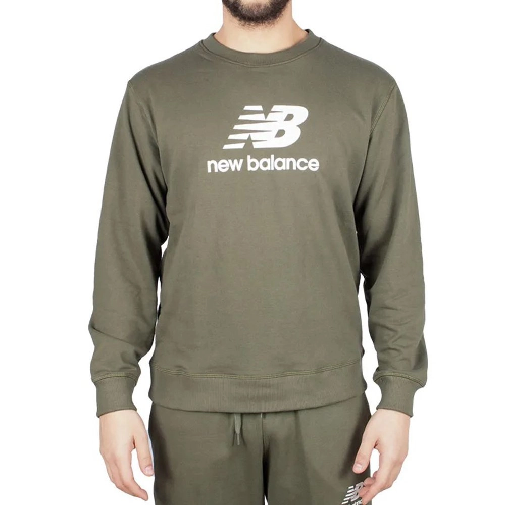 Moletom New Balance Essentials - masculino - verde e branco