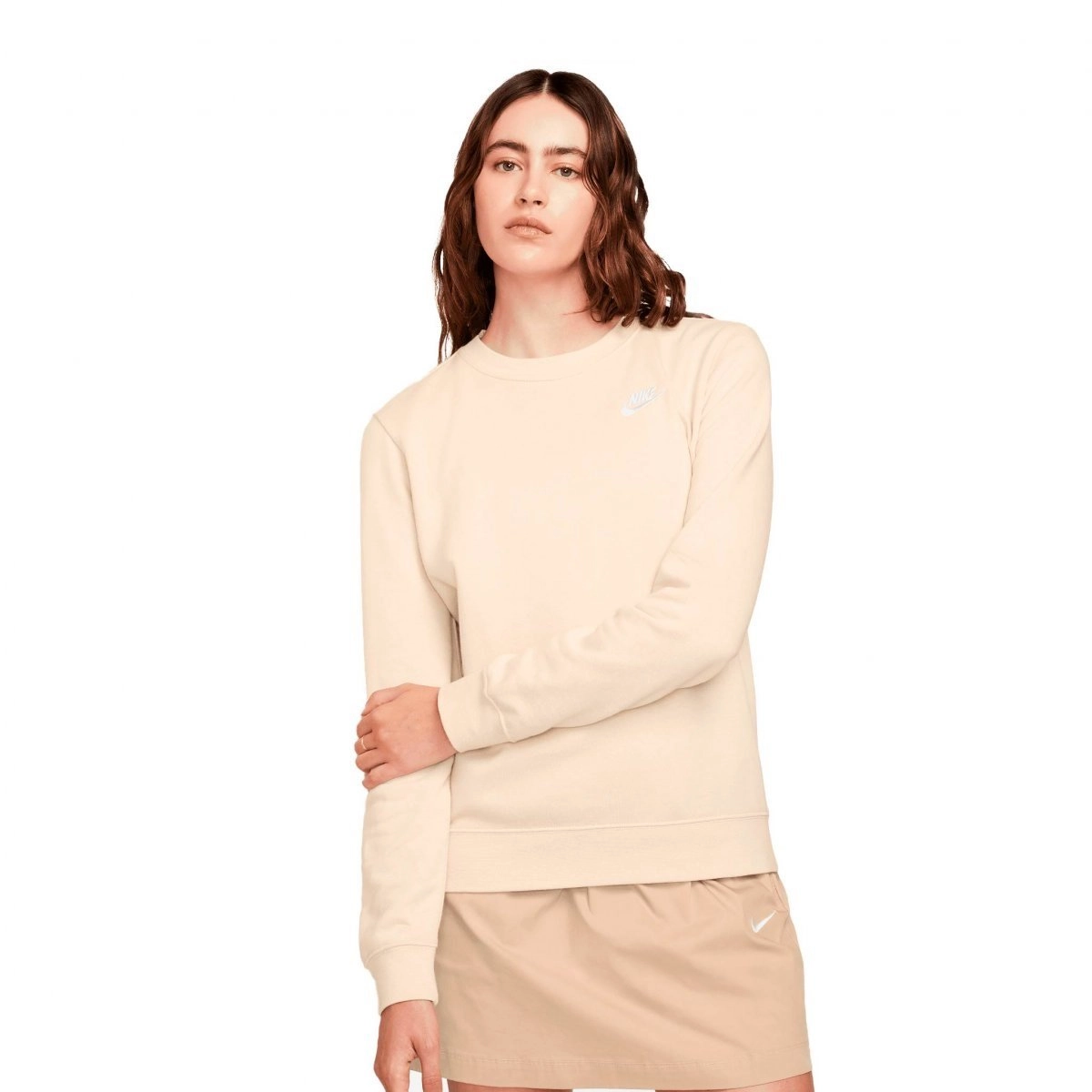 Moletom Nike Sportswear Club Fleece Crew - feminino - creme