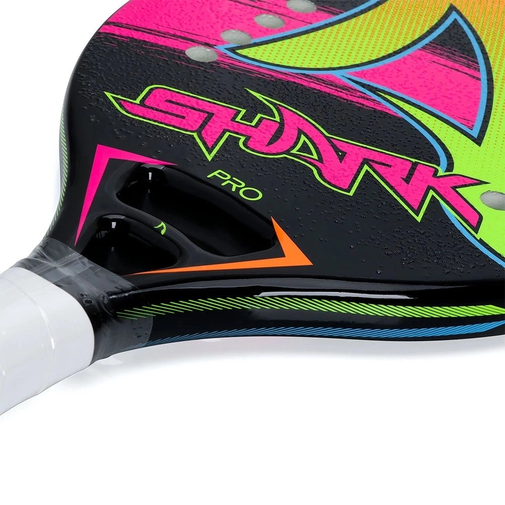 Raquete Beach Tennis Shark Cyclone 2022 - unissex - preto e rosa